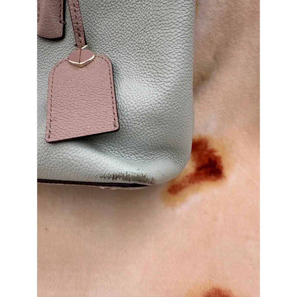 Kate Spade Margaux Large Satchel Leather Blue Gray PXRUA160 Crossbody Bag